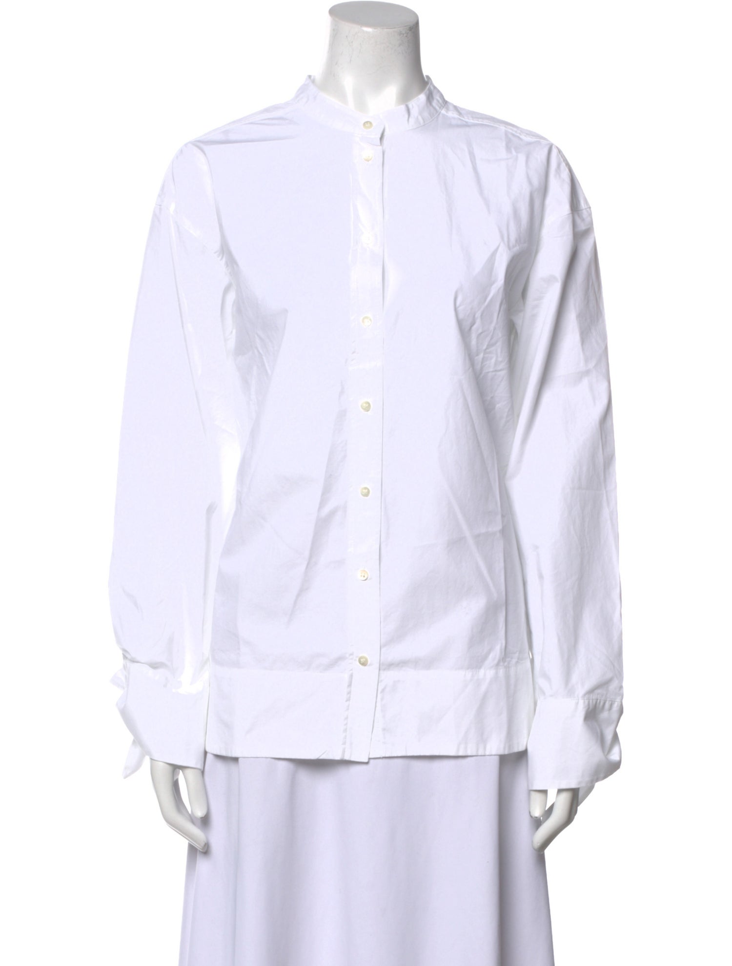 Sézane Mock Neck Long Sleeve Button-Up Top w/ Tags