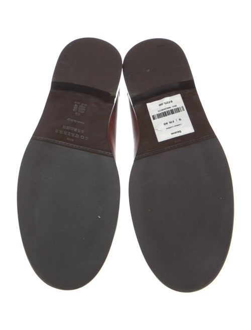 Sézane Leather Cutout Accent Loafers