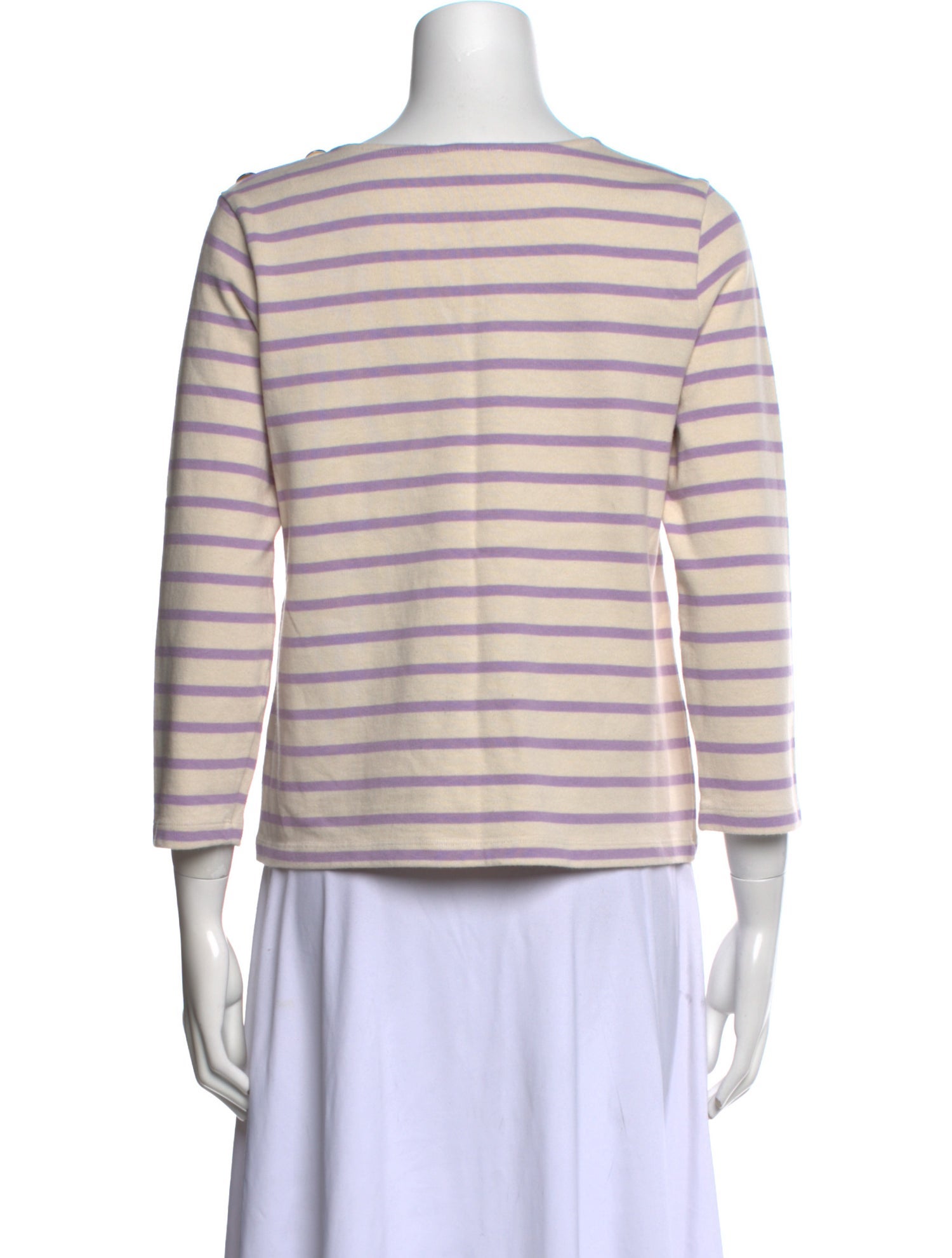 Sézane Striped Bateau Neckline Crop Top