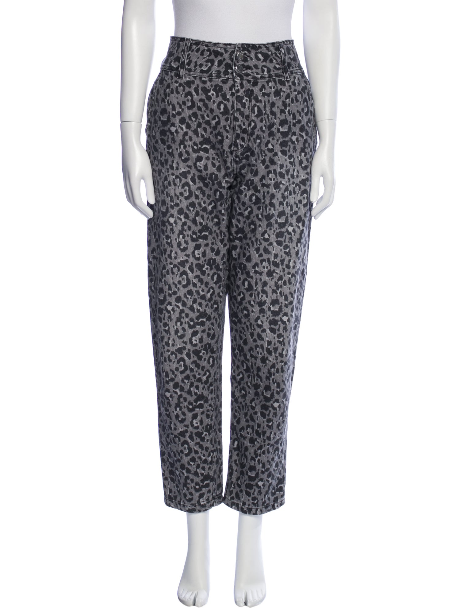 Sézane Animal Print Straight Leg Pants