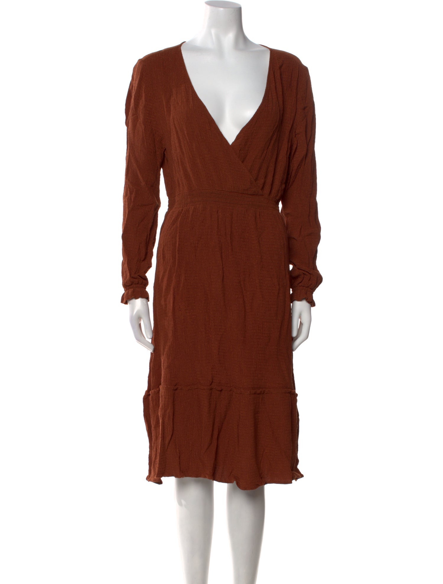 Sézane V-Neck Midi Length Dress