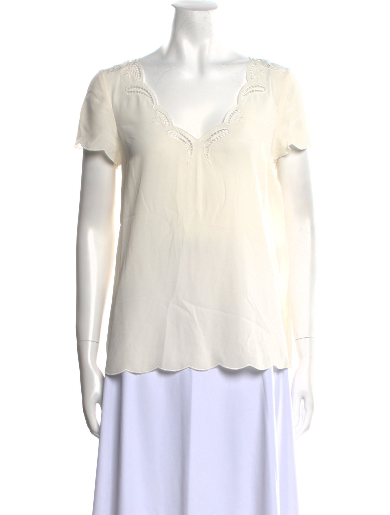 Sézane Silk V-Neck Blouse