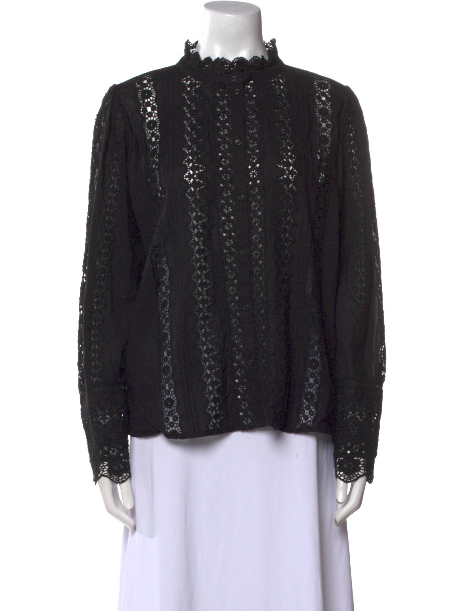 Sézane Mock Neck Long Sleeve Blouse