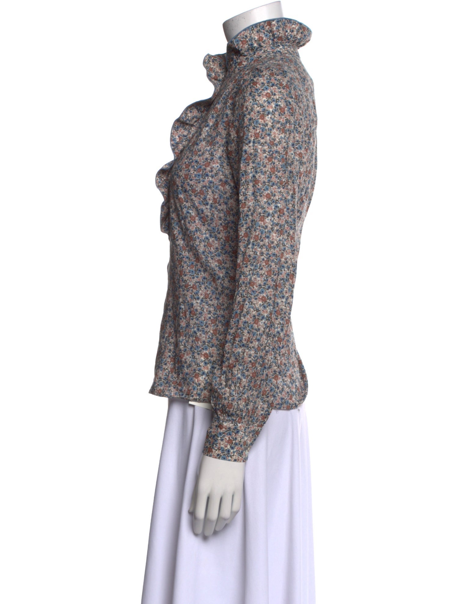 Sézane Floral Print Mock Neck Sweatshirt