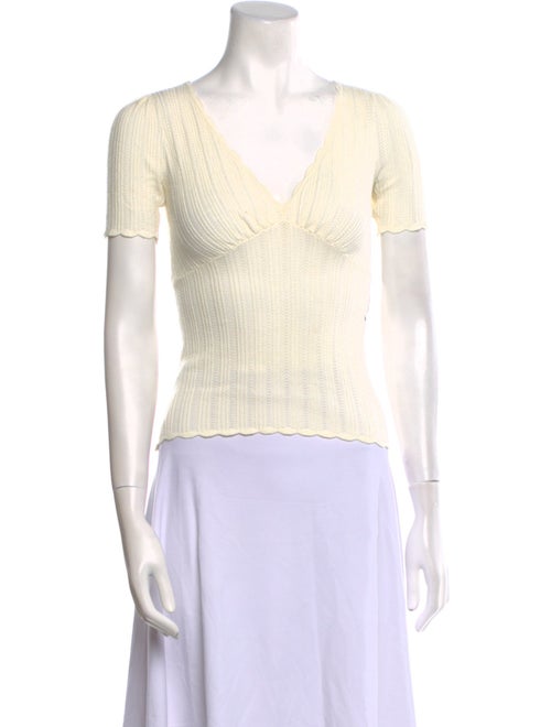 Sézane V-Neck Short Sleeve Top