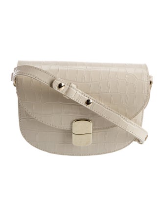 Sézane Embossed Leather Shoulder Bag