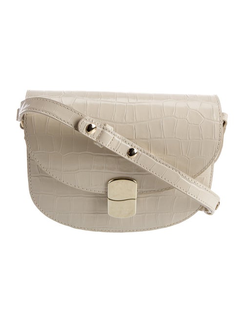 Sézane Embossed Leather Shoulder Bag
