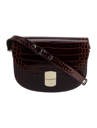 Sézane Embossed Leather Shoulder Bag