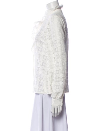 Sézane Printed Mock Neck Blouse