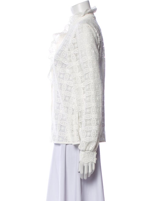 Sézane Printed Mock Neck Blouse