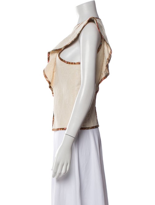 Sézane Graphic Print V-Neck Top