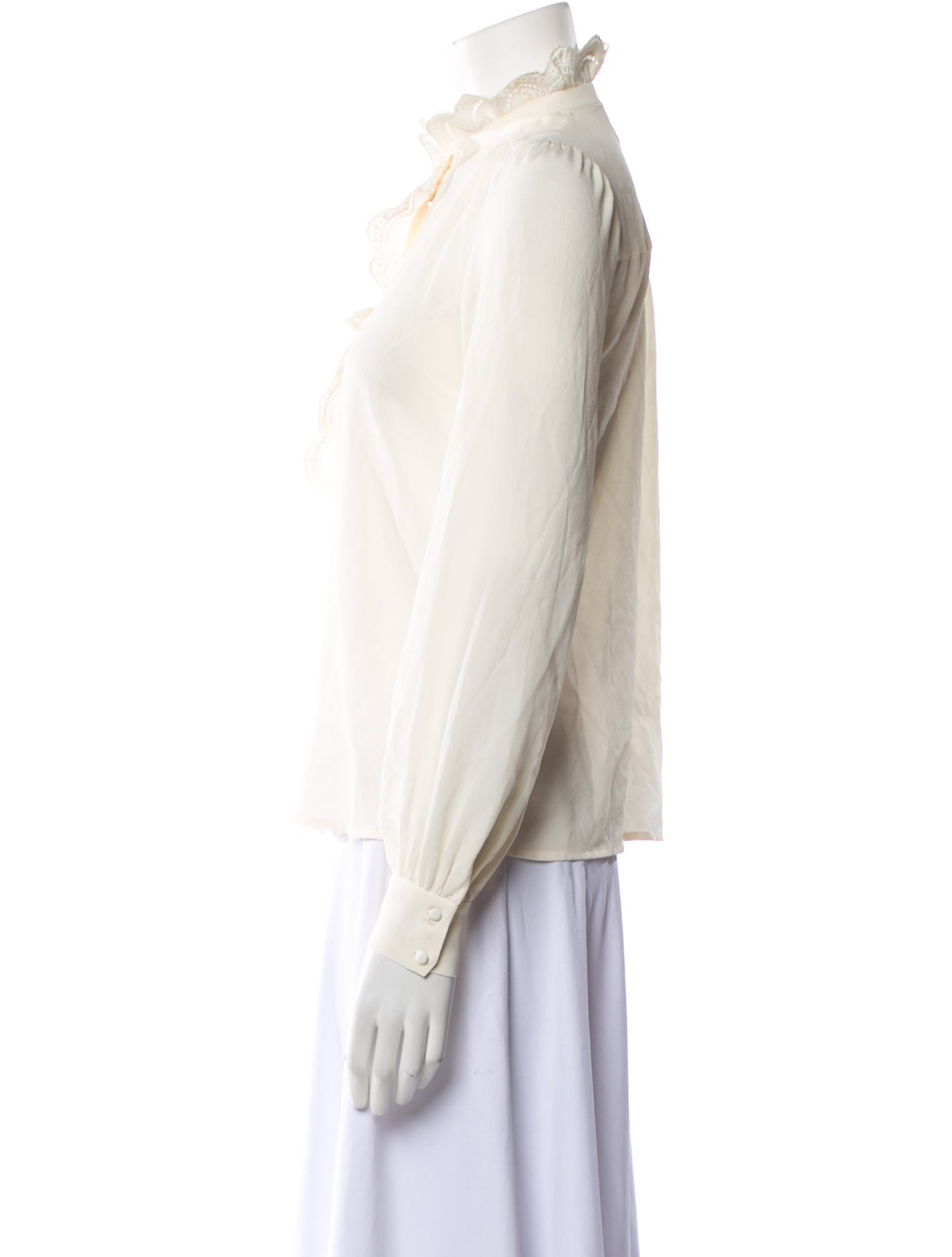 Sézane Silk Mock Neck Blouse