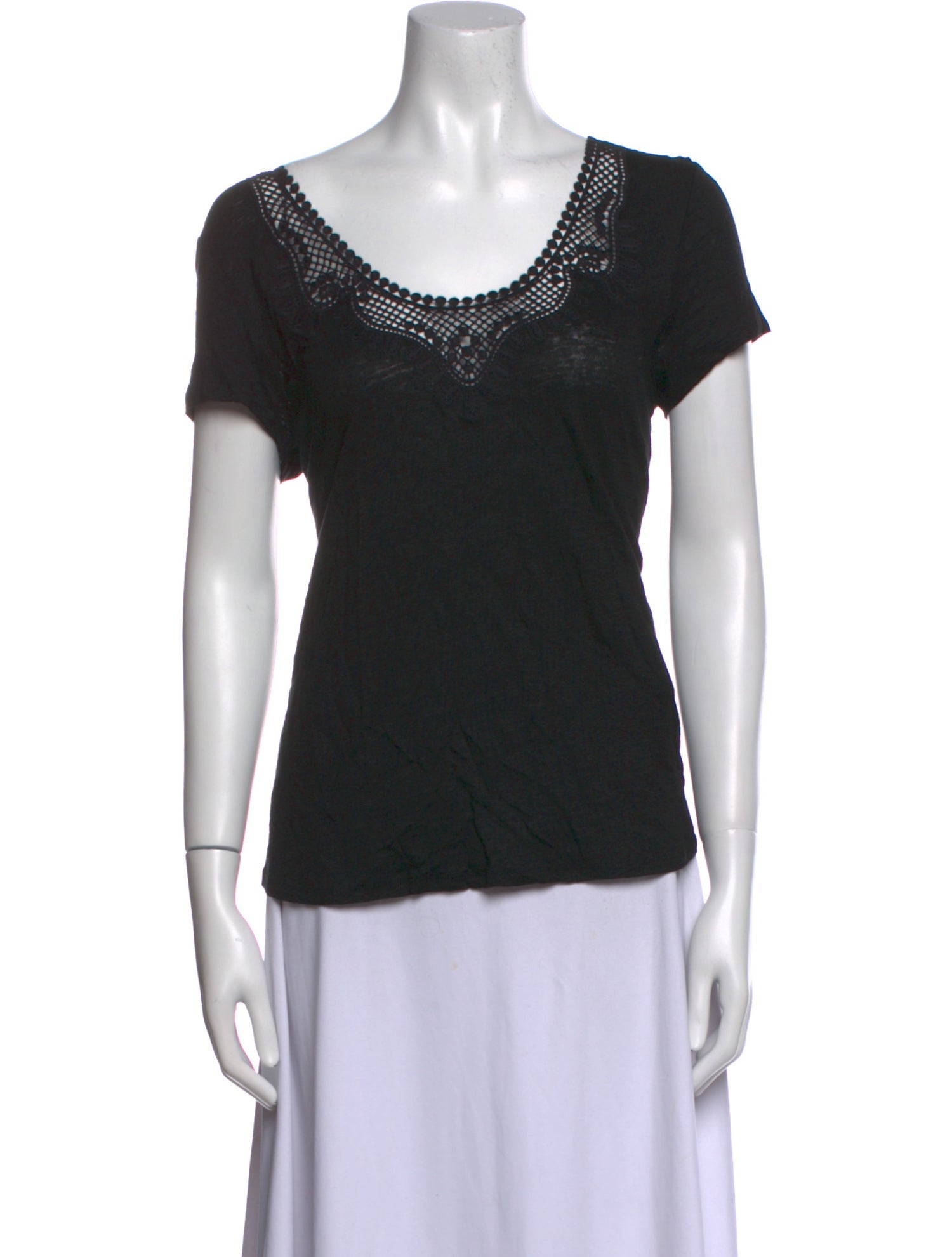 Sézane Linen Scoop Neck T-Shirt