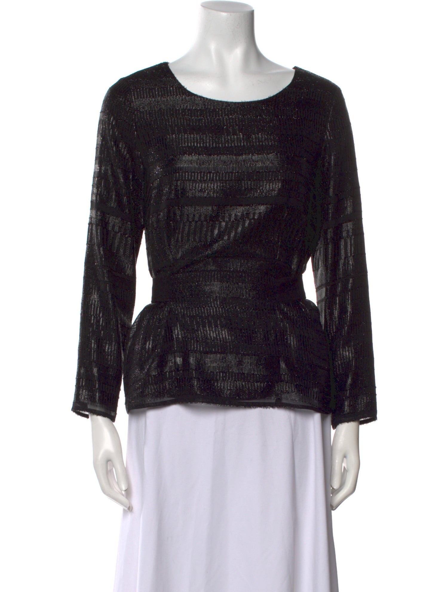 Sézane Scoop Neck Three-Quarter Sleeve Blouse