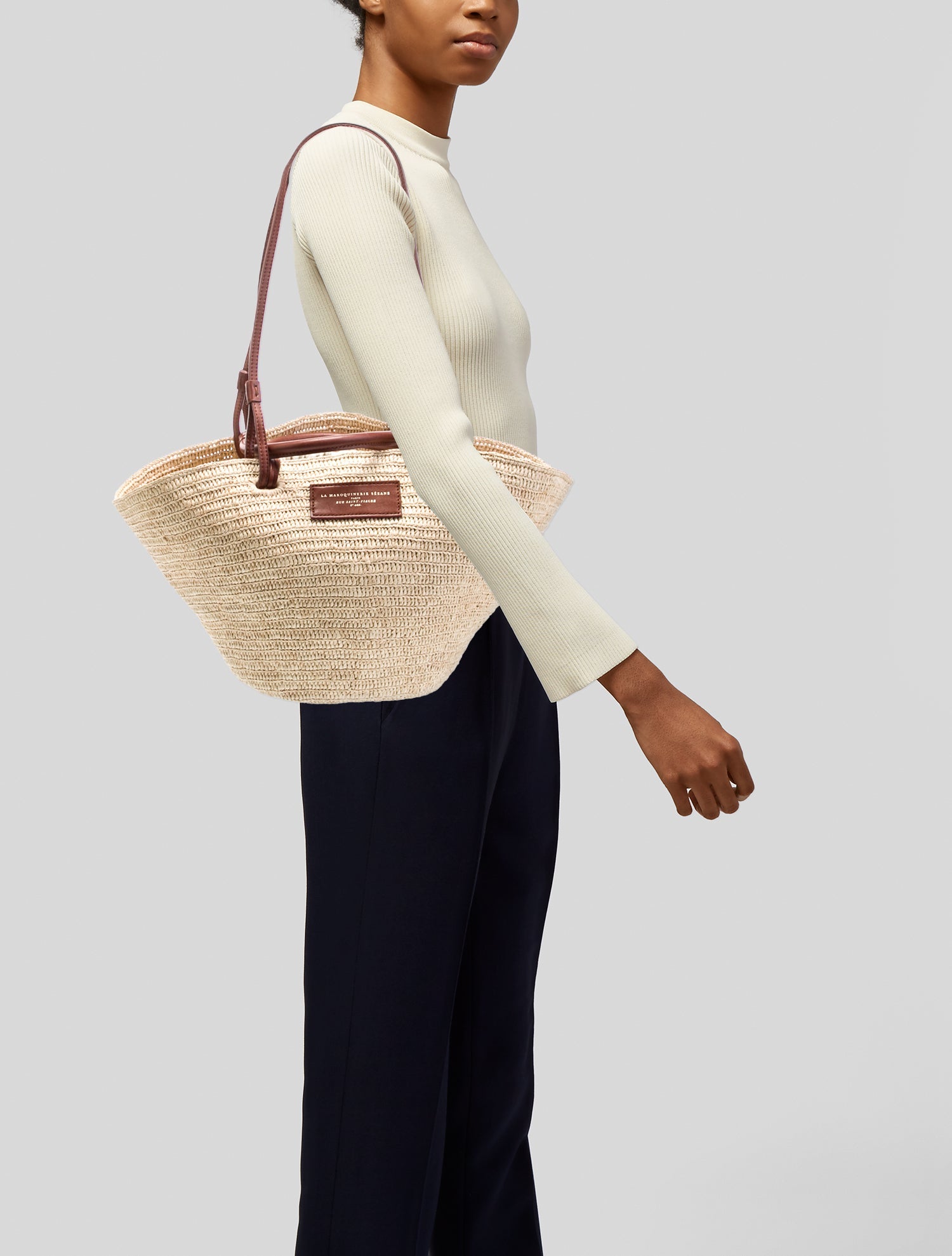 Sézane Raffia Shoulder Bag