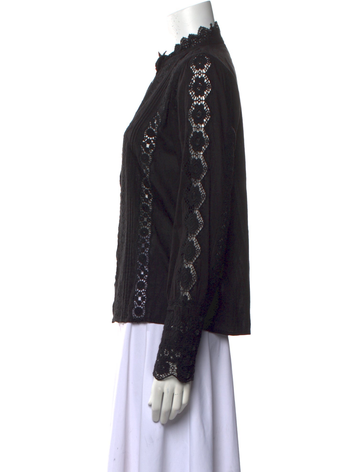 Sézane Mock Neck Long Sleeve Blouse