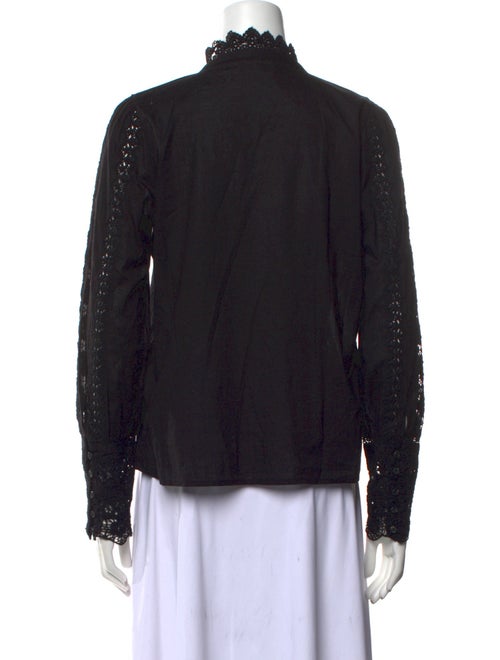 Sézane Mock Neck Long Sleeve Blouse