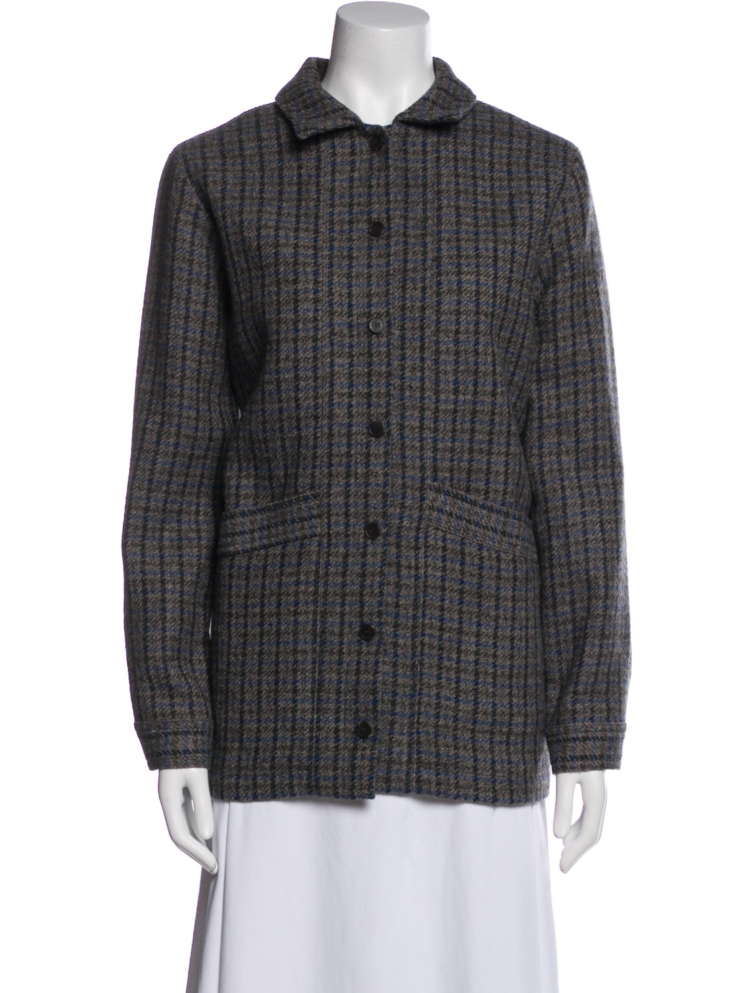 Sézane Virgin Wool Houndstooth Print Jacket