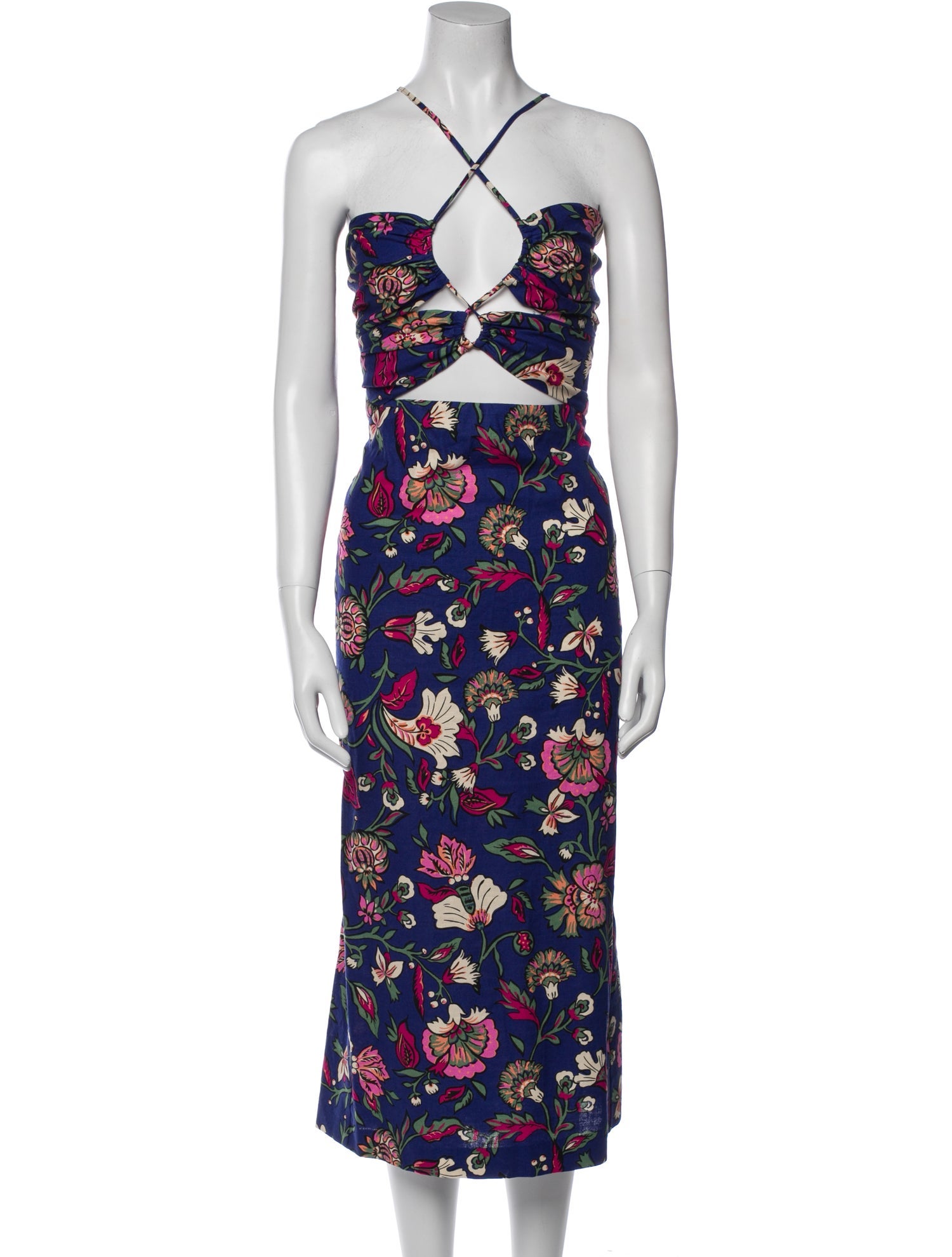 Sézane Floral Print Midi Length Dress