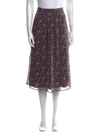 Sézane Floral Print Knee-Length Skirt