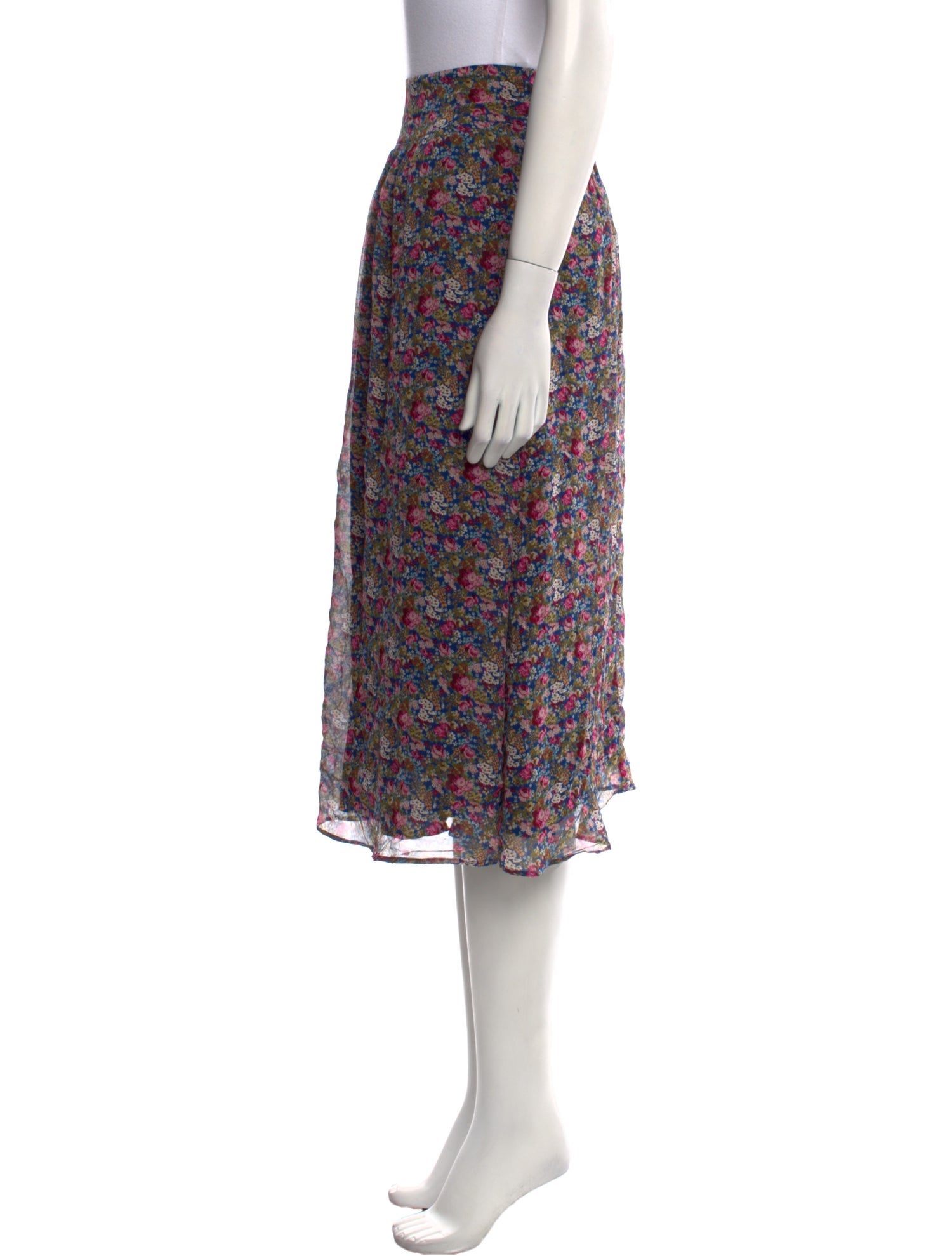 Sézane Floral Print Knee-Length Skirt