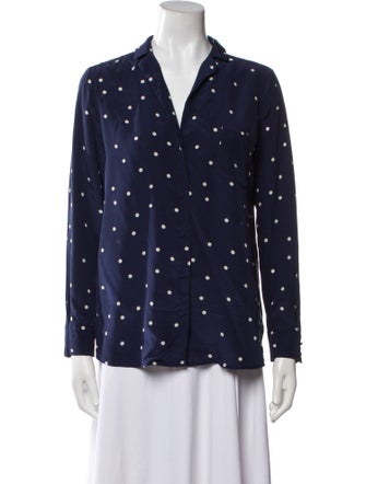 Sézane Silk Printed Button-Up Top