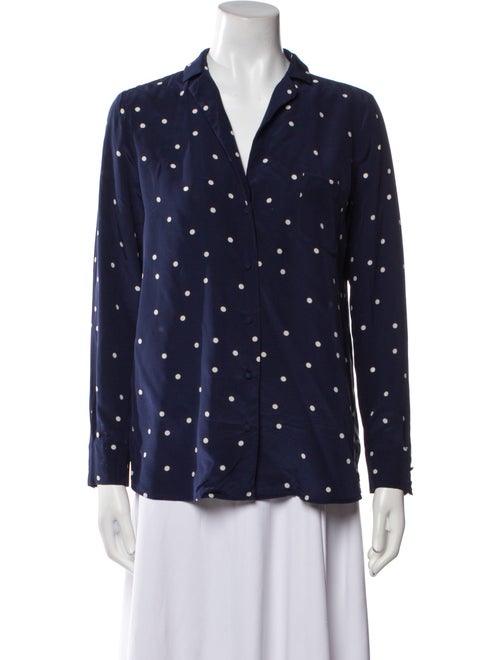 Sézane Silk Printed Button-Up Top
