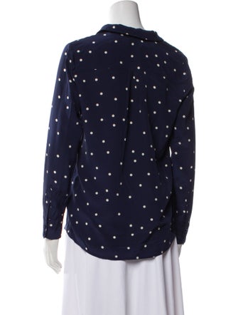 Sézane Silk Printed Button-Up Top