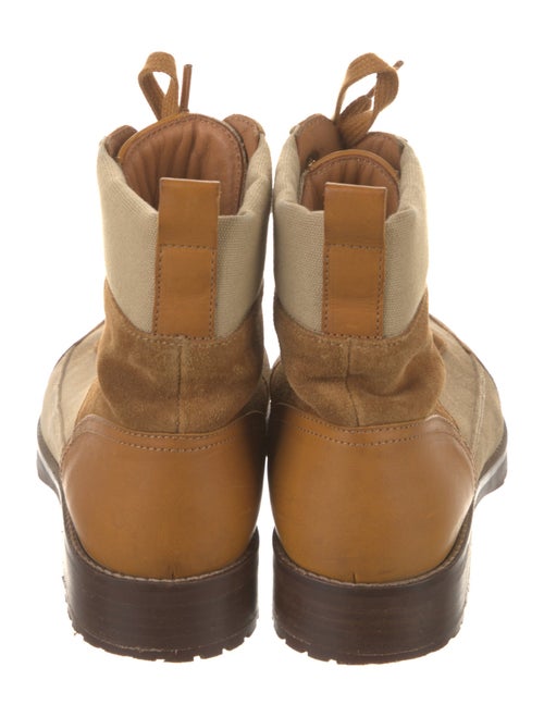 Sézane Canvas Colorblock Pattern Combat Boots