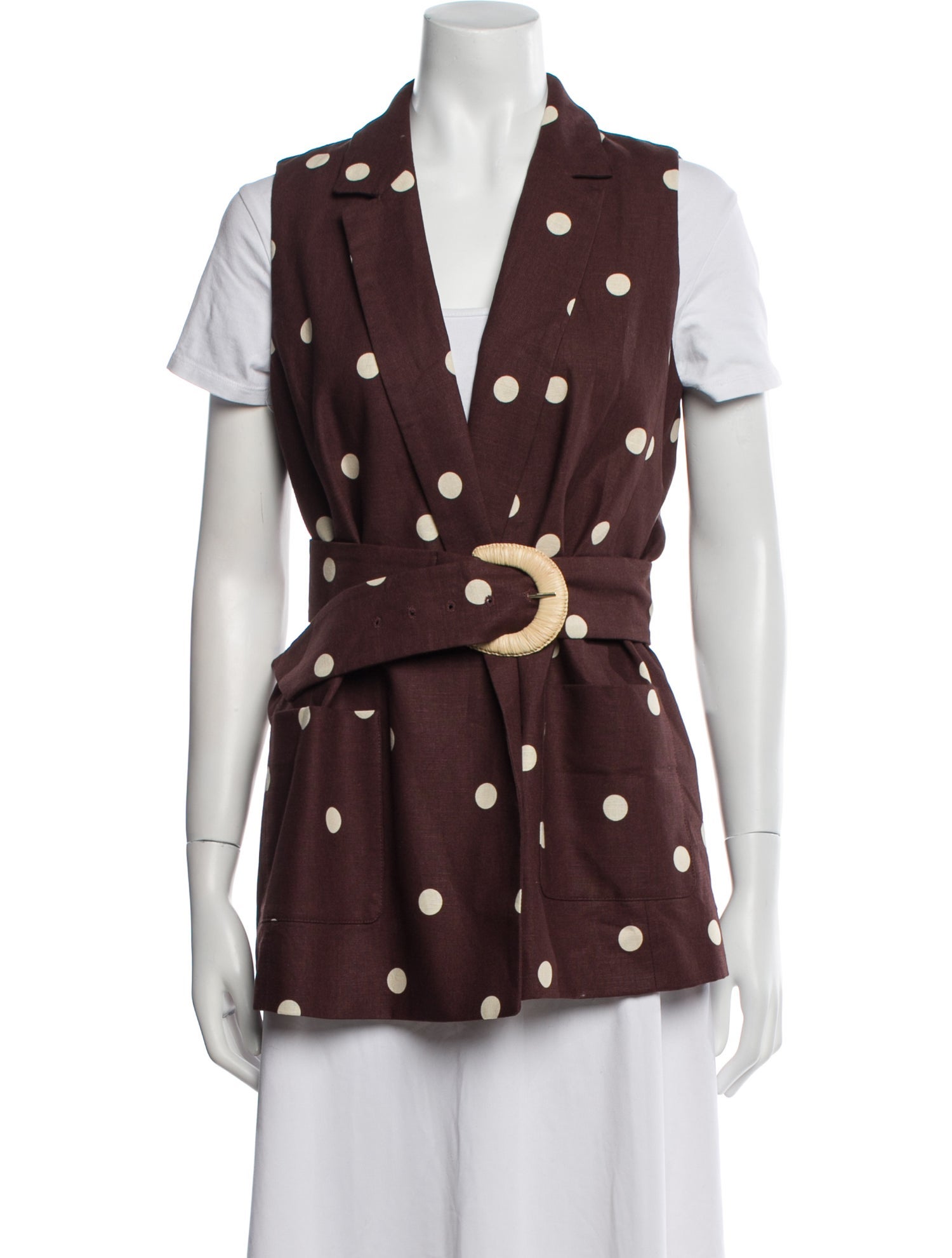 Sézane Polka Dot Print Vest