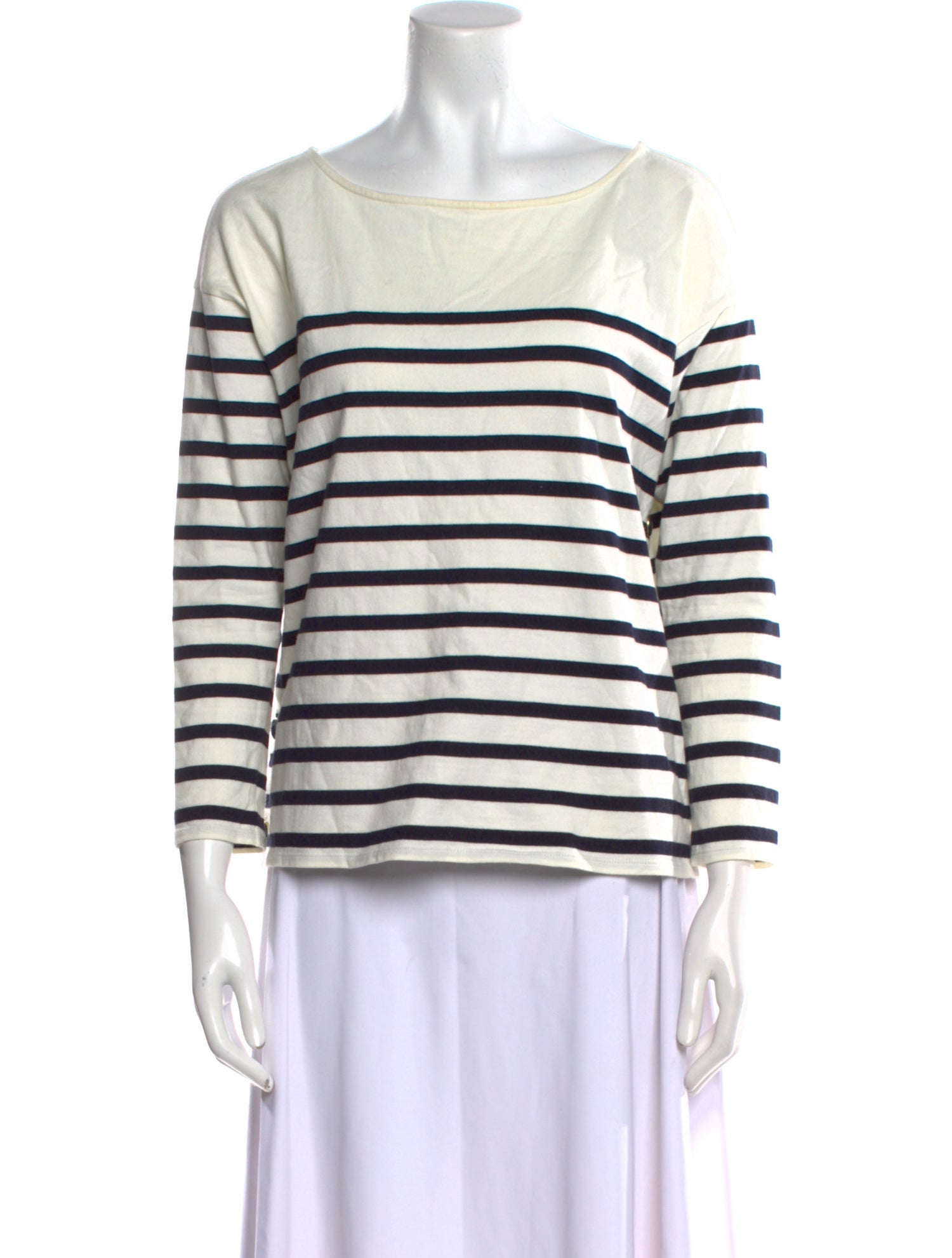 Sézane Striped Bateau Neckline Top