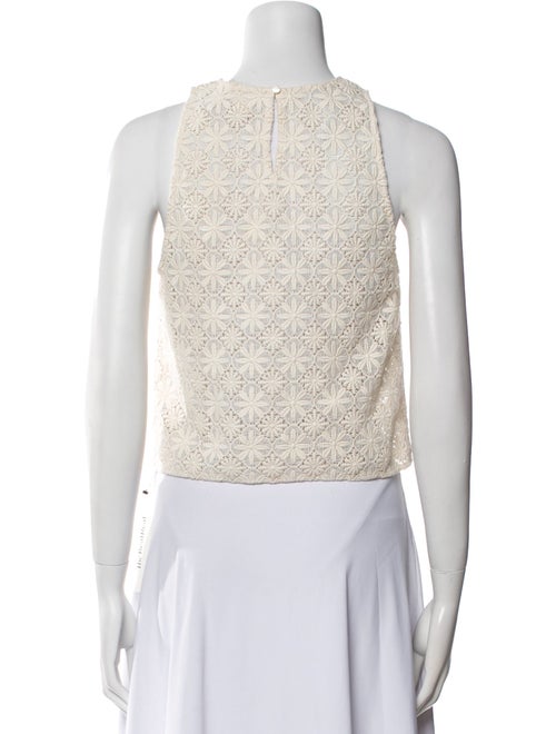 Sézane Lace Pattern Crew Neck Crop Top