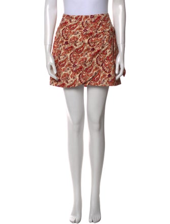Sézane Paisley Print Mini Skirt