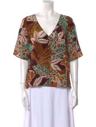Sézane Silk Printed Blouse