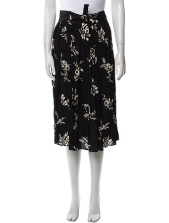 Sézane Floral Print Midi Length Skirt
