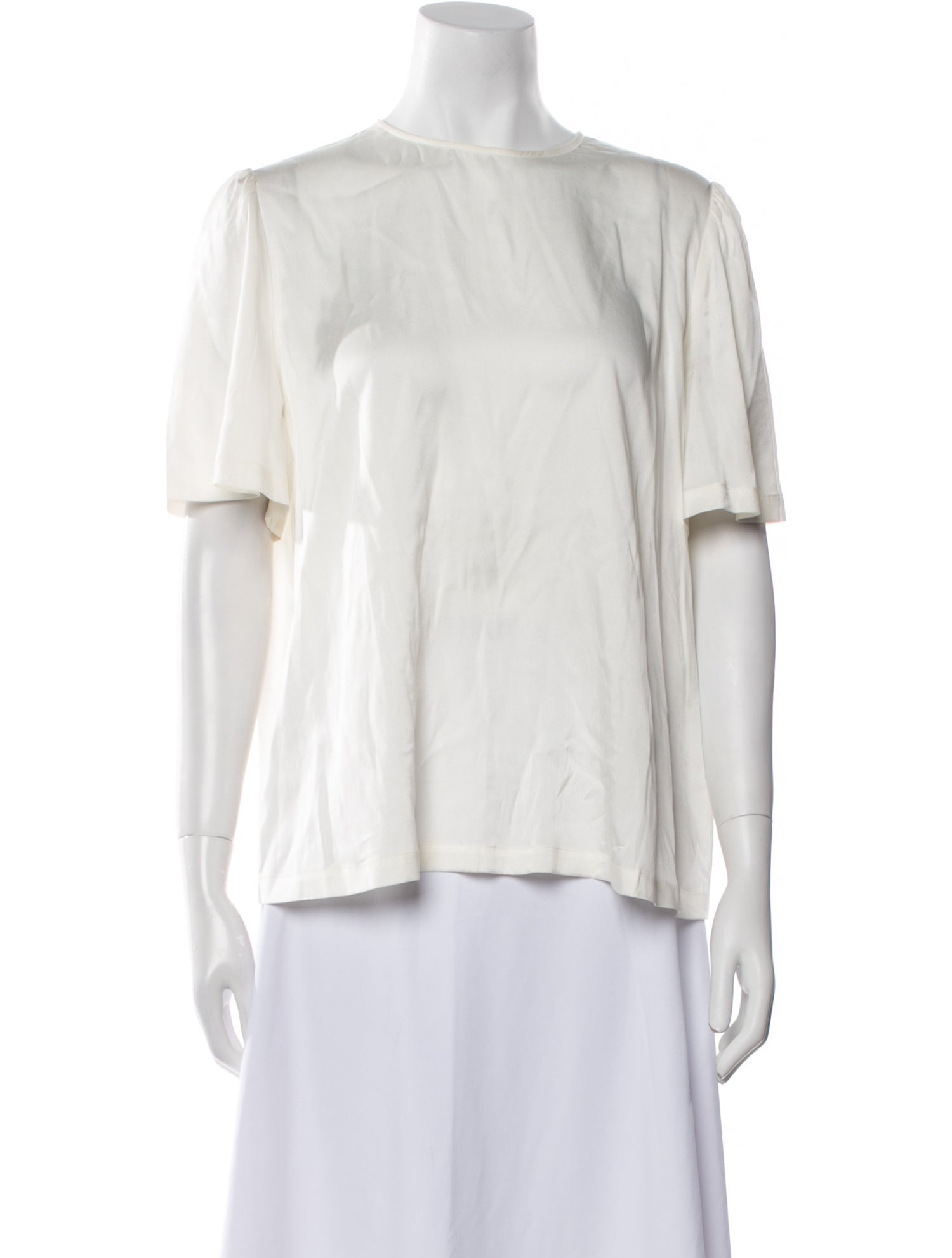 Sézane Silk Bateau Neckline Blouse