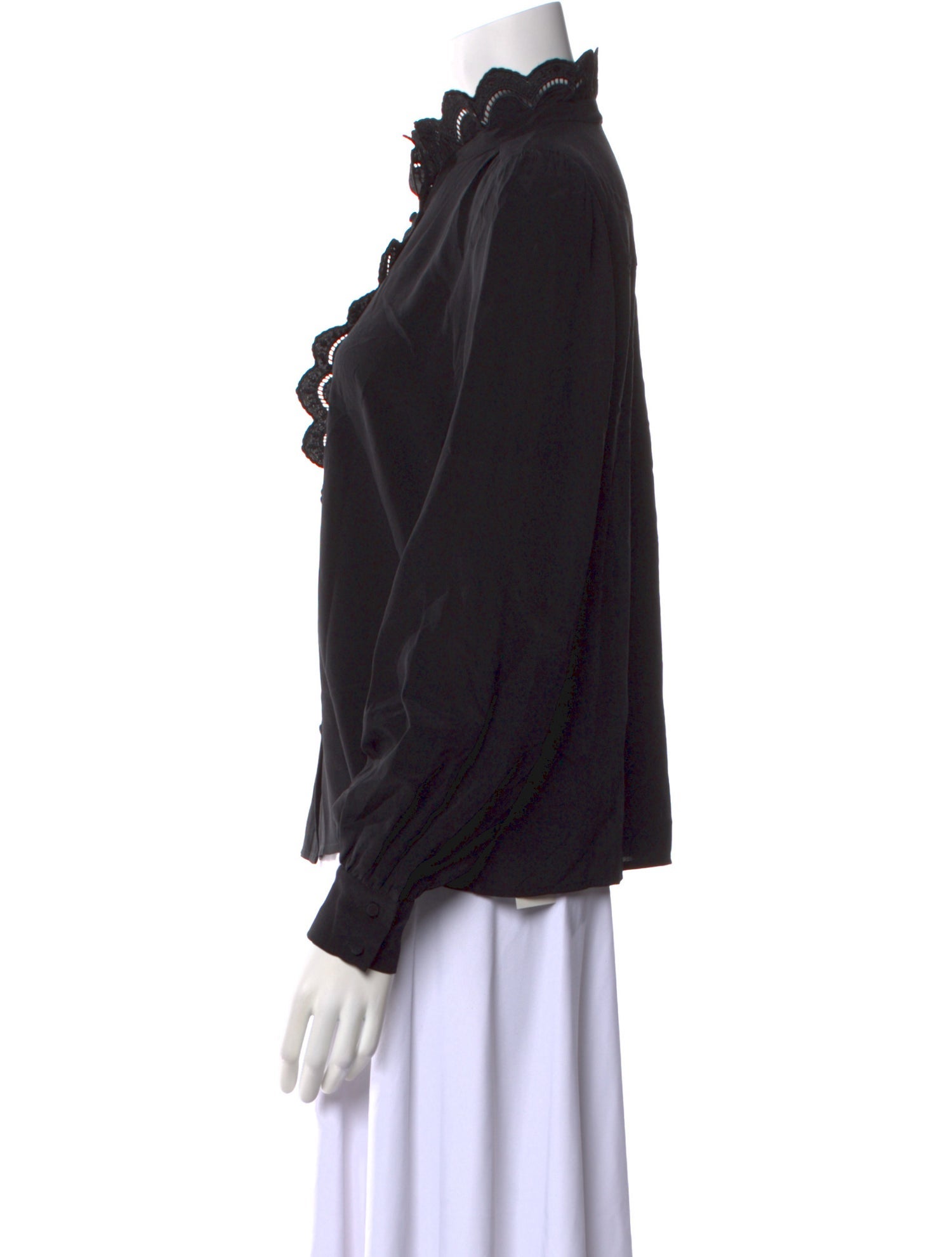 Sézane Silk Mock Neck Blouse