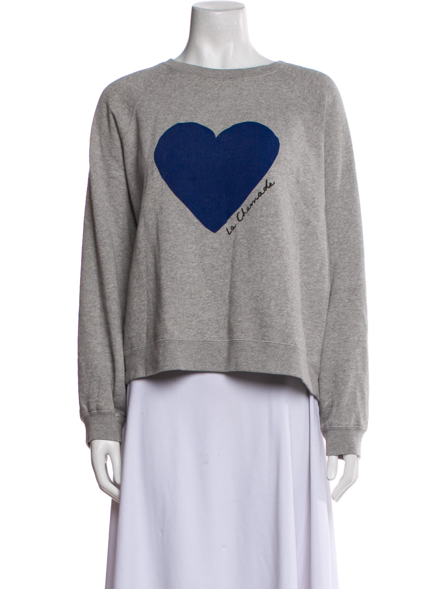 Sézane Graphic Print Bateau Neckline Sweater