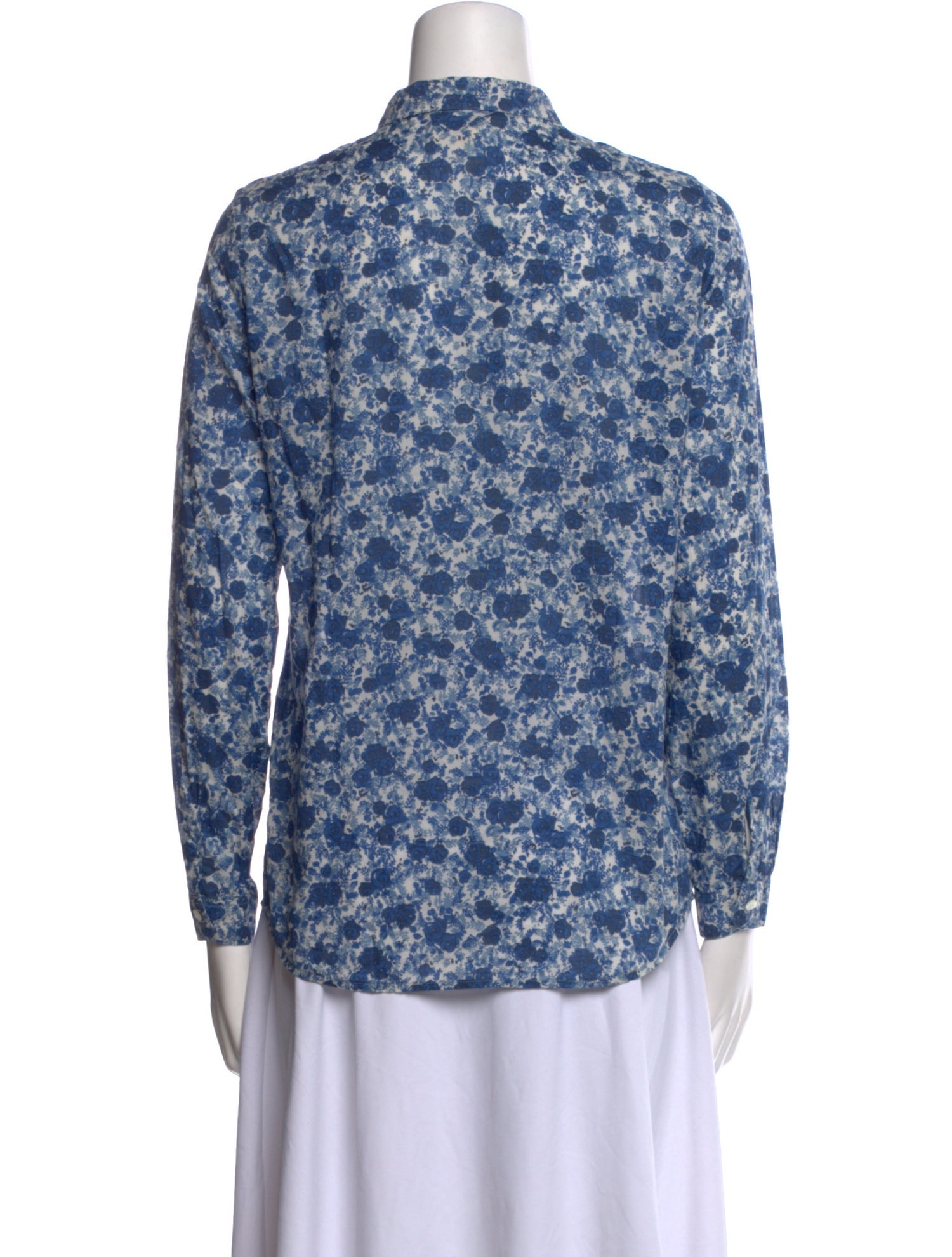 Sézane Floral Print Mock Neck Blouse