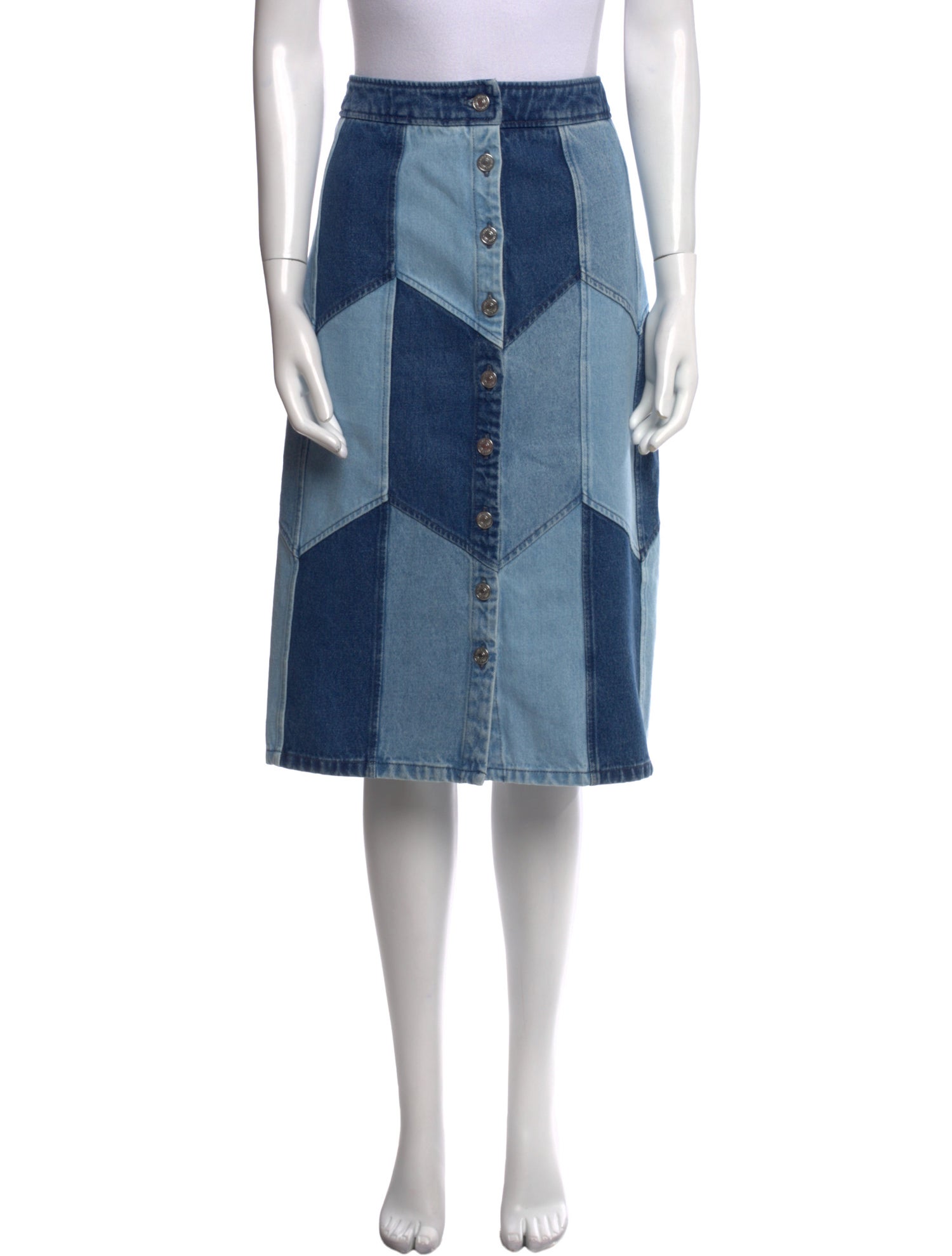 Sézane Colorblock Pattern Knee-Length Skirt w/ Tags