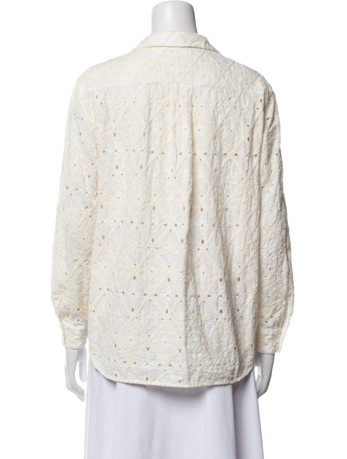 Sézane Printed Long Sleeve Button-Up Top