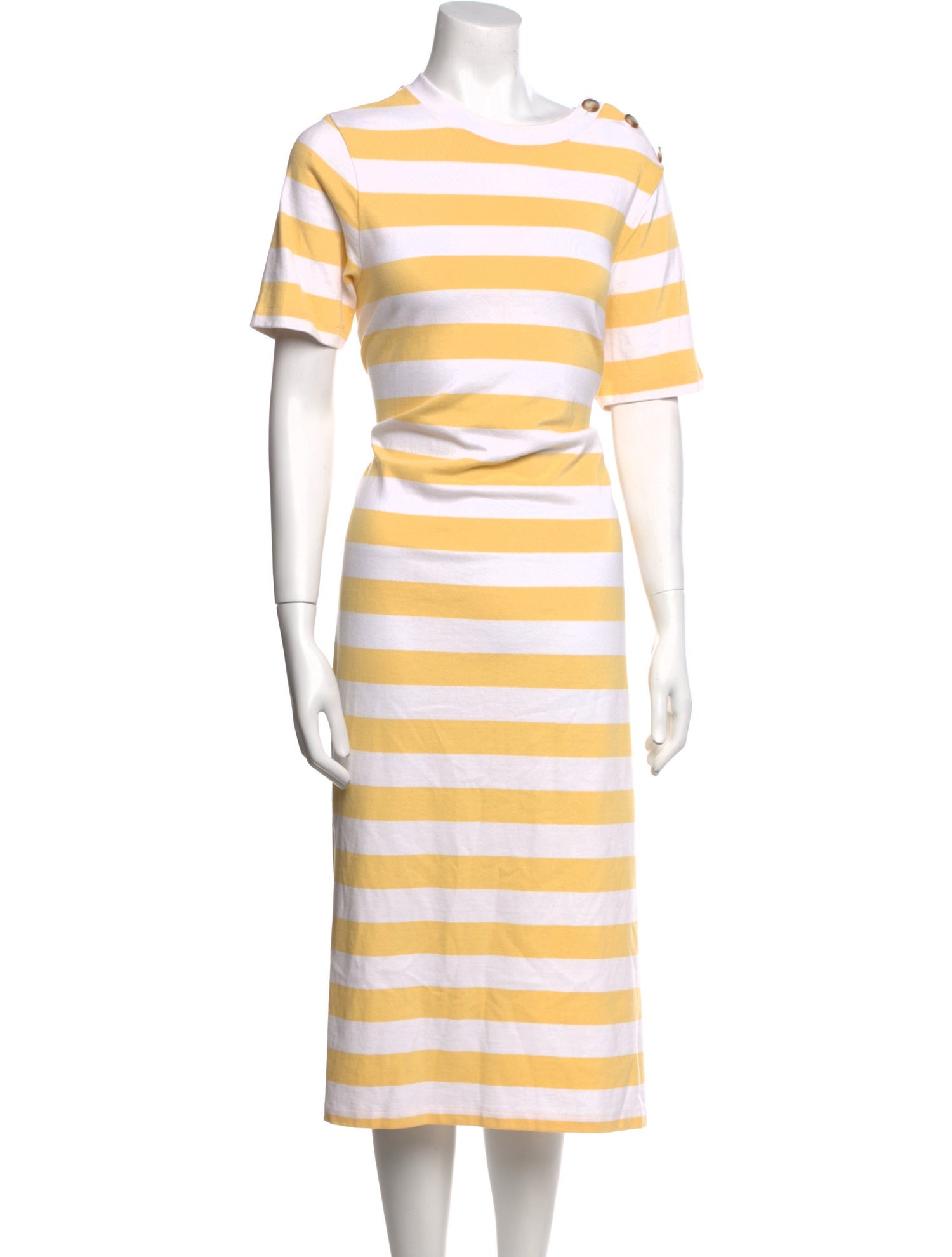Sézane Striped Midi Length Dress