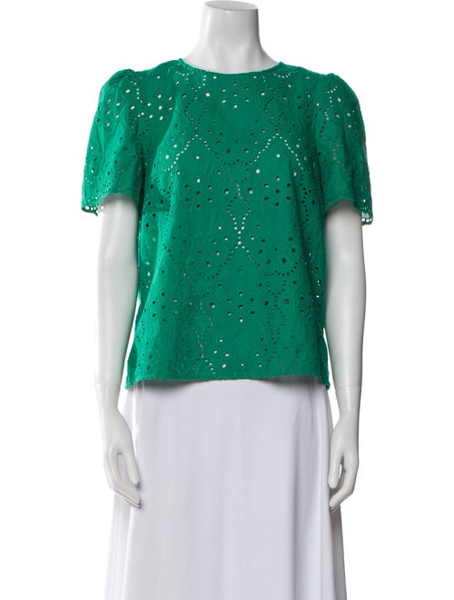 Sézane Crew Neck Short Sleeve Blouse