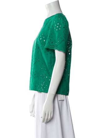 Sézane Crew Neck Short Sleeve Blouse