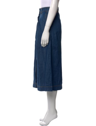 Sézane Pleated Accents Midi Length Skirt