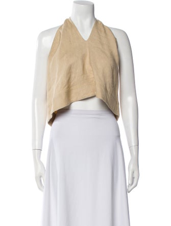 Sézane V-Neck Sleeveless Crop Top