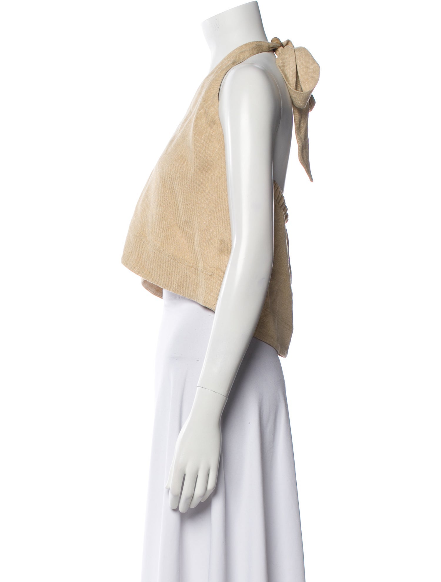 Sézane V-Neck Sleeveless Crop Top