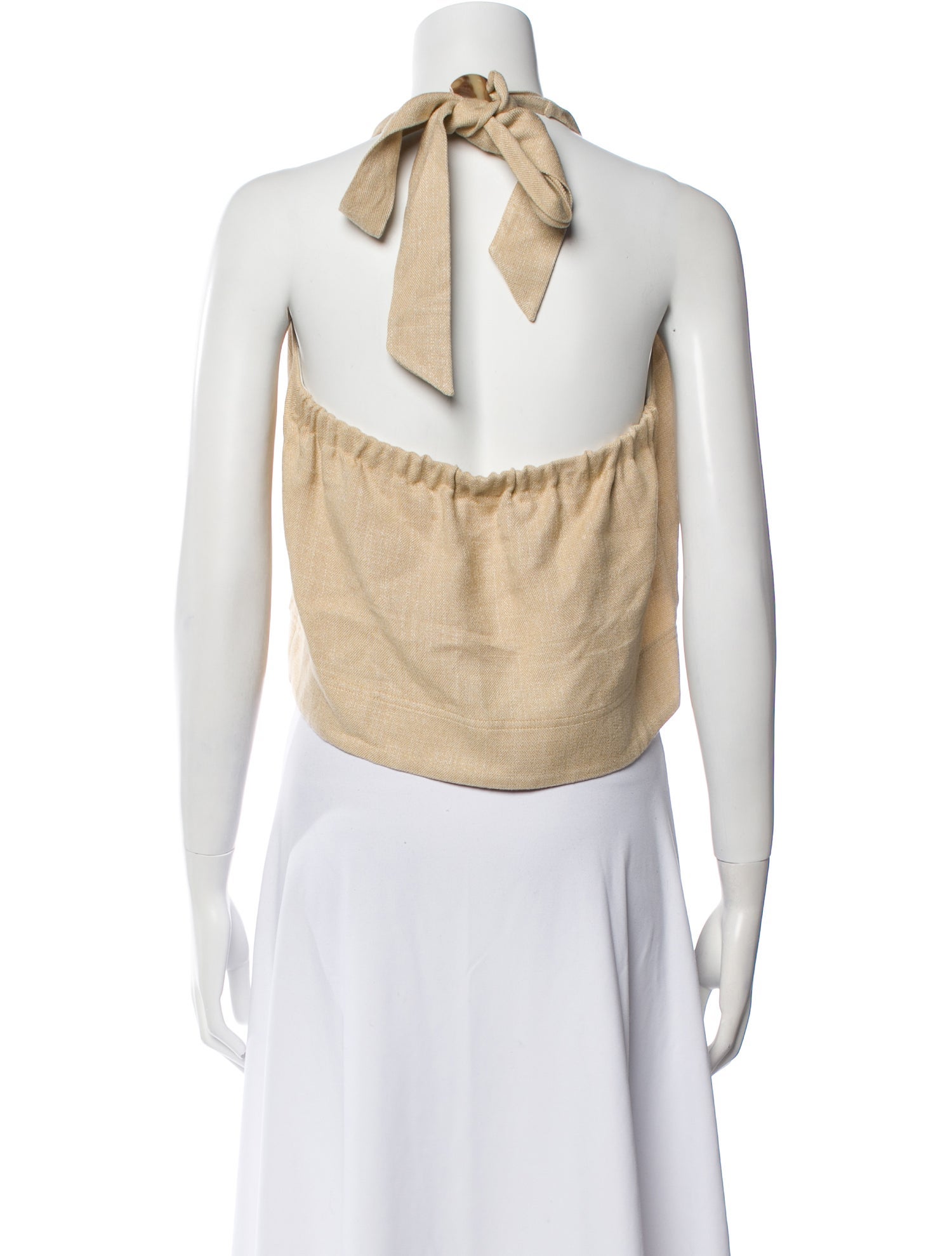 Sézane V-Neck Sleeveless Crop Top