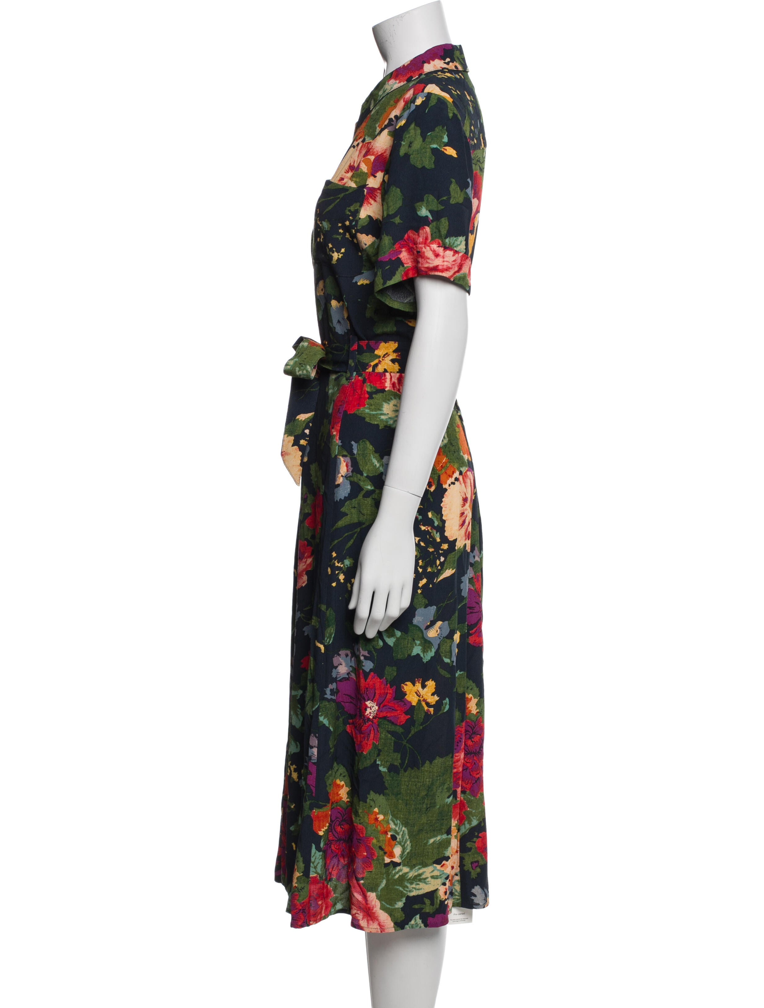 Sézane Floral Print Knee-Length Dress