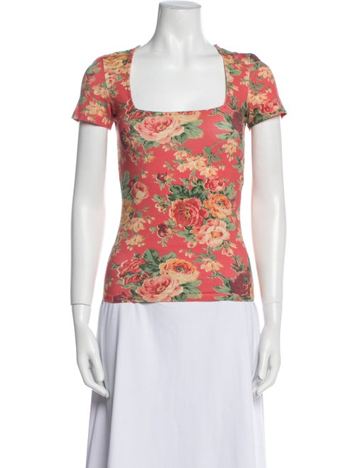 Sézane Floral Print Square Neckline Top